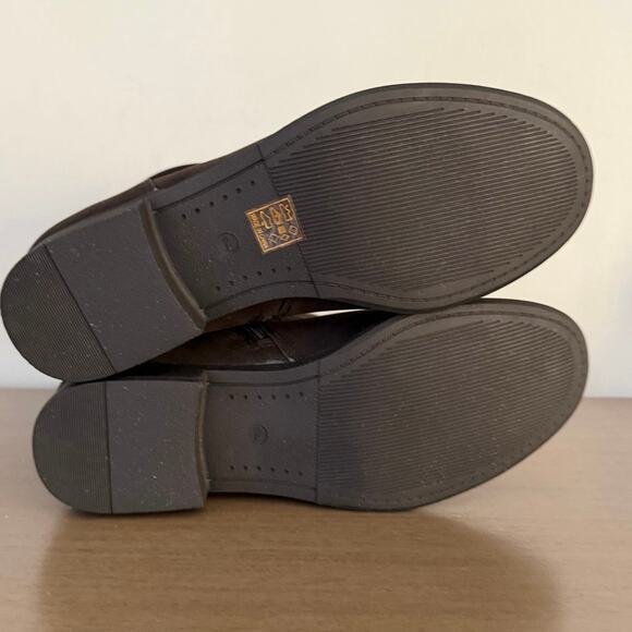 NEW Women’s Sz 9 XW Black Calf Boots – Low Heel Inside Zip Slouchy Lace-Up Backs - Picture 12 of 14